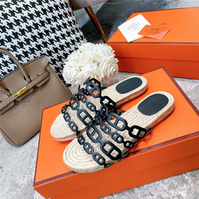 H**me5 ancone espadrille in black and netrual