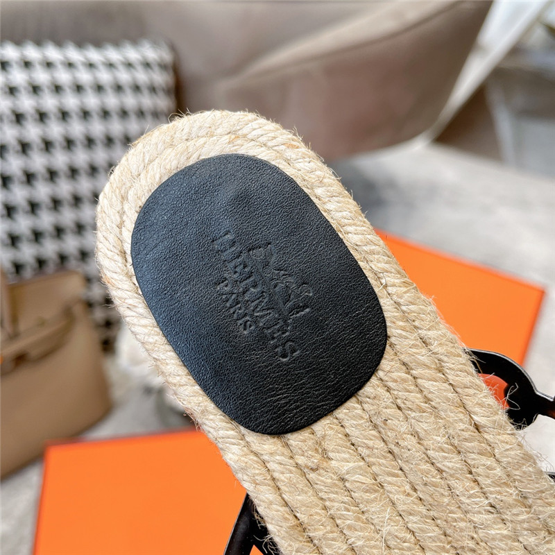 H**me5 ancone espadrille in black and netrual