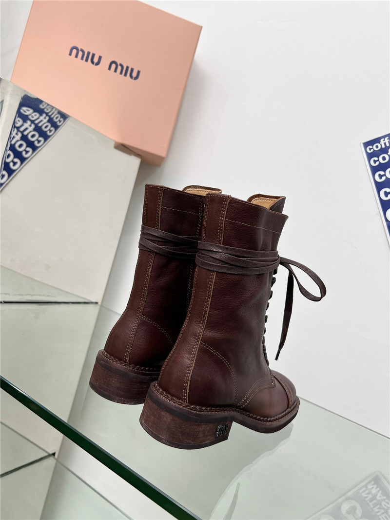 Miu Miu Lace-Up Combat Boots