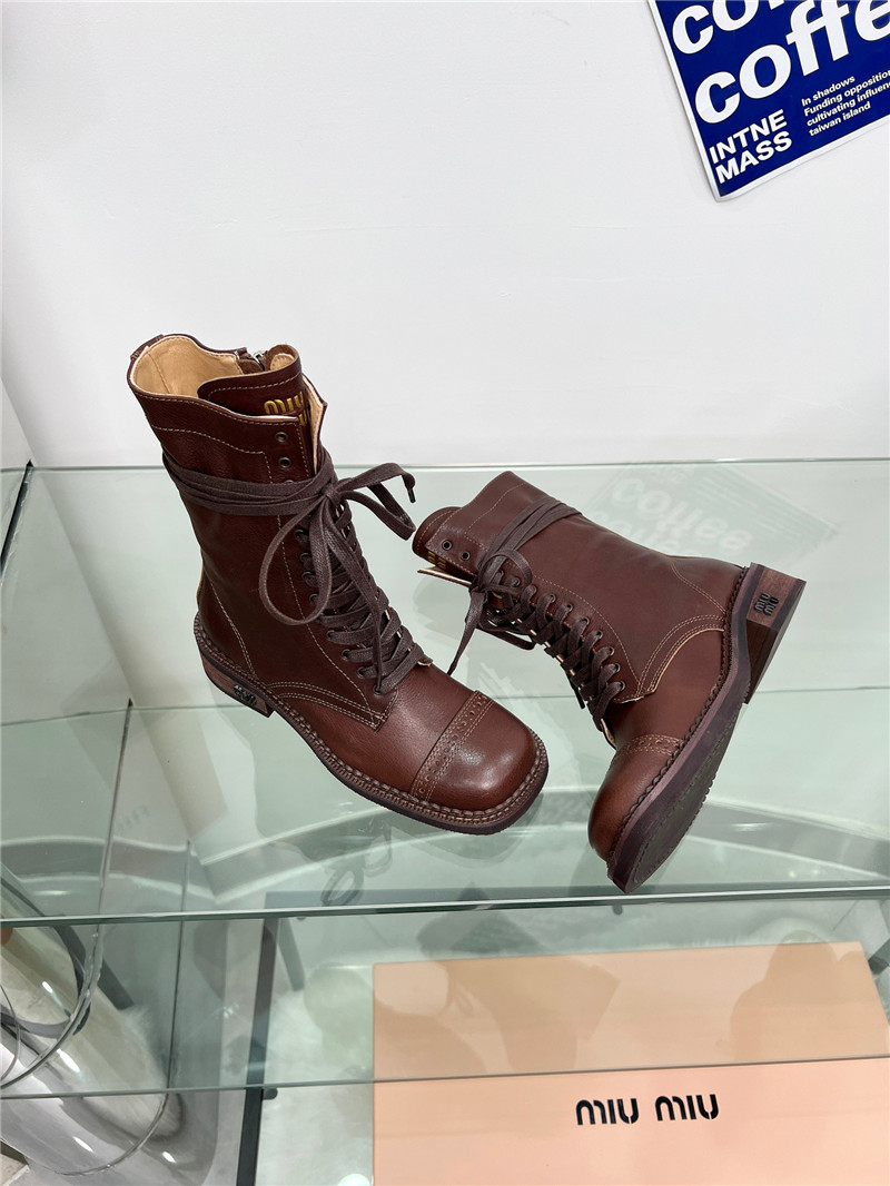 Miu Miu Lace-Up Combat Boots