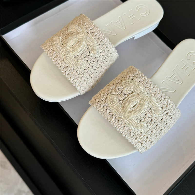 Ch**el white crochet mule sandals