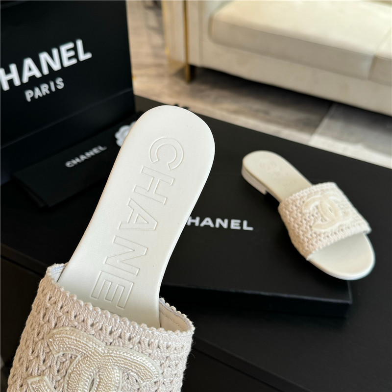 Ch**el white crochet mule sandals
