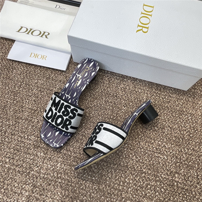 D10r dway heeled slide in pale navy miss D10r allover motif