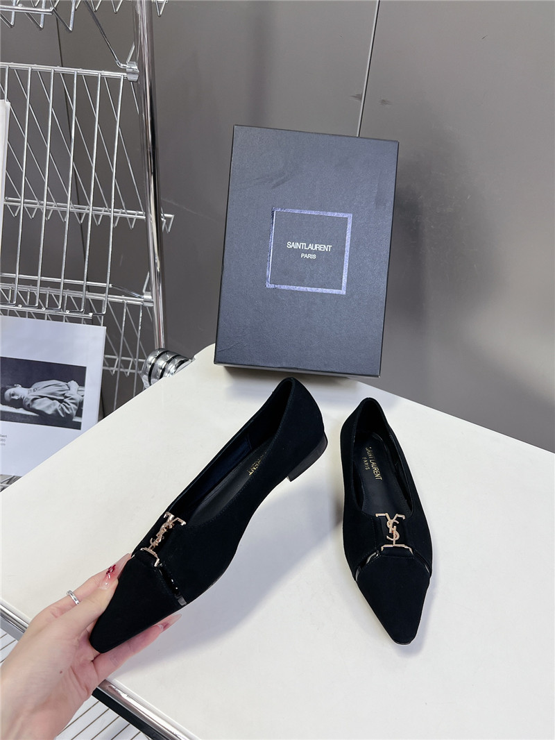 Sa1nt Lau*nt babylone ballet flats in black suede