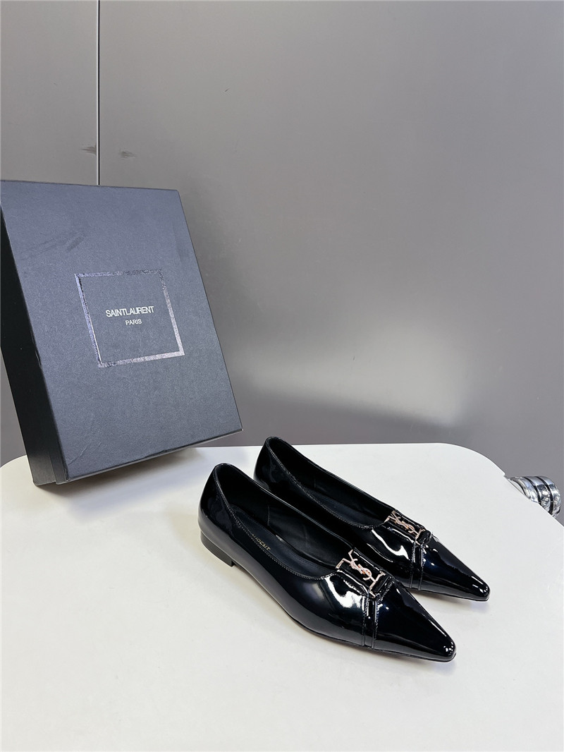 Sa1nt Lau*nt babylone ballet flats in black patent leather