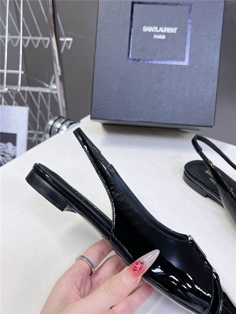 Sa1nt Lau*nt babylone slingback flats in black patent leather