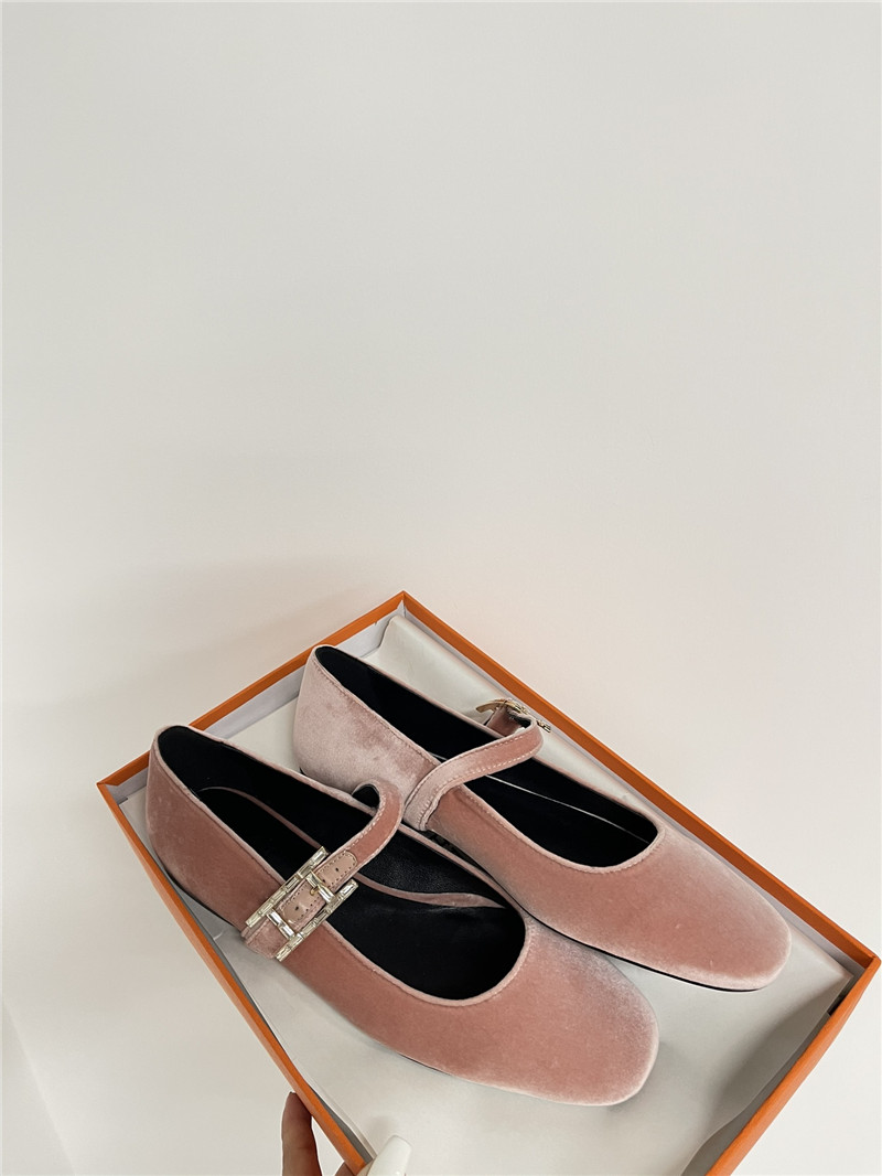 H**me5 jane ballet flats in bruyère velvet
