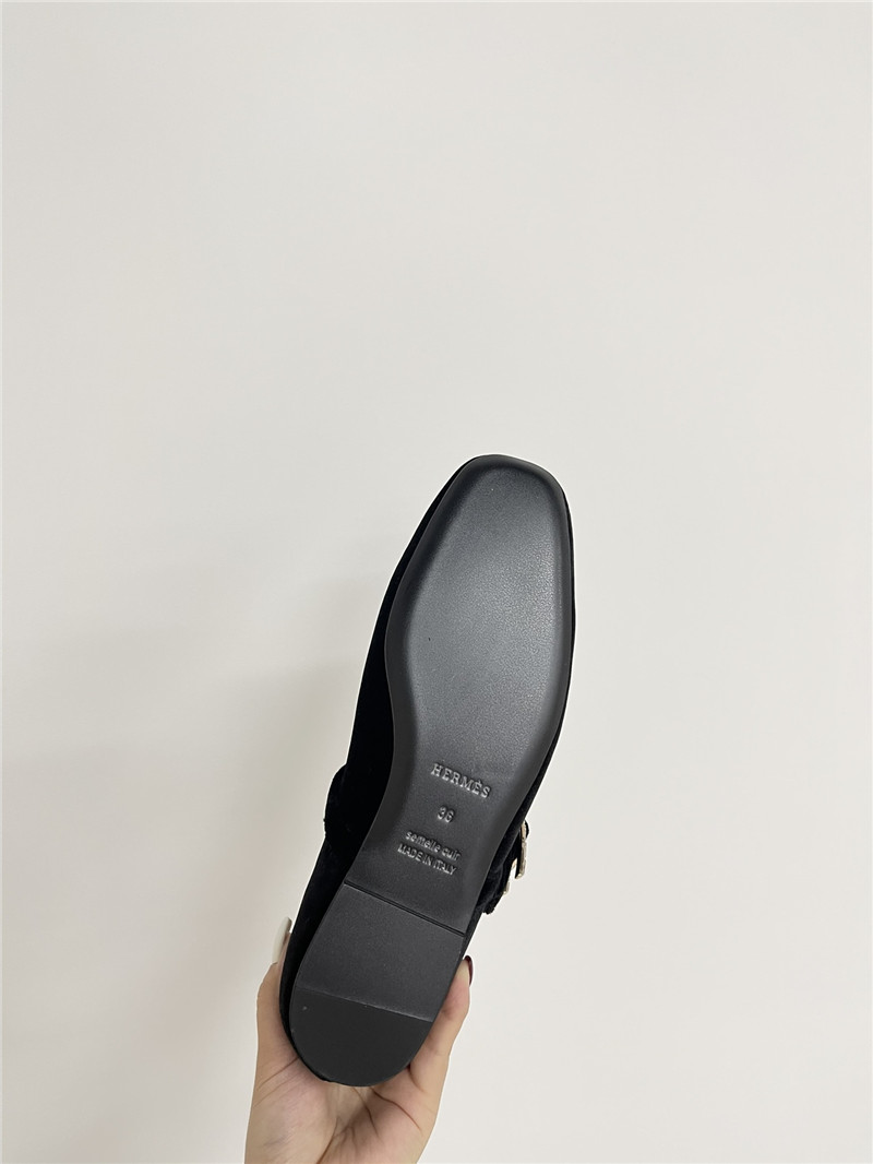 H**me5 jane ballet flats in black velvet