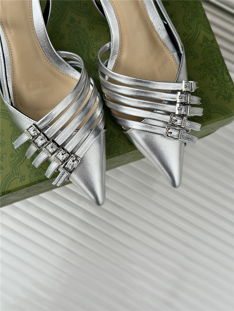 Gvc*1 strappy slingback pump 65mm silver leather
