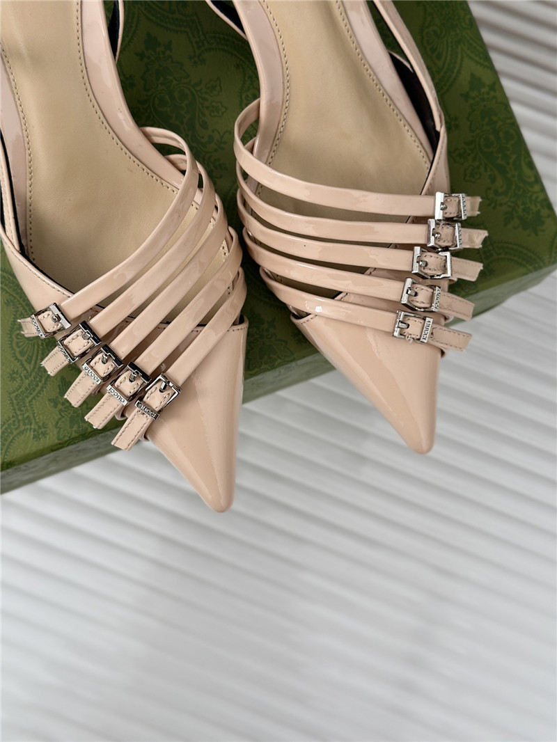 Gvc*1 strappy slingback pump 65mm beige leather