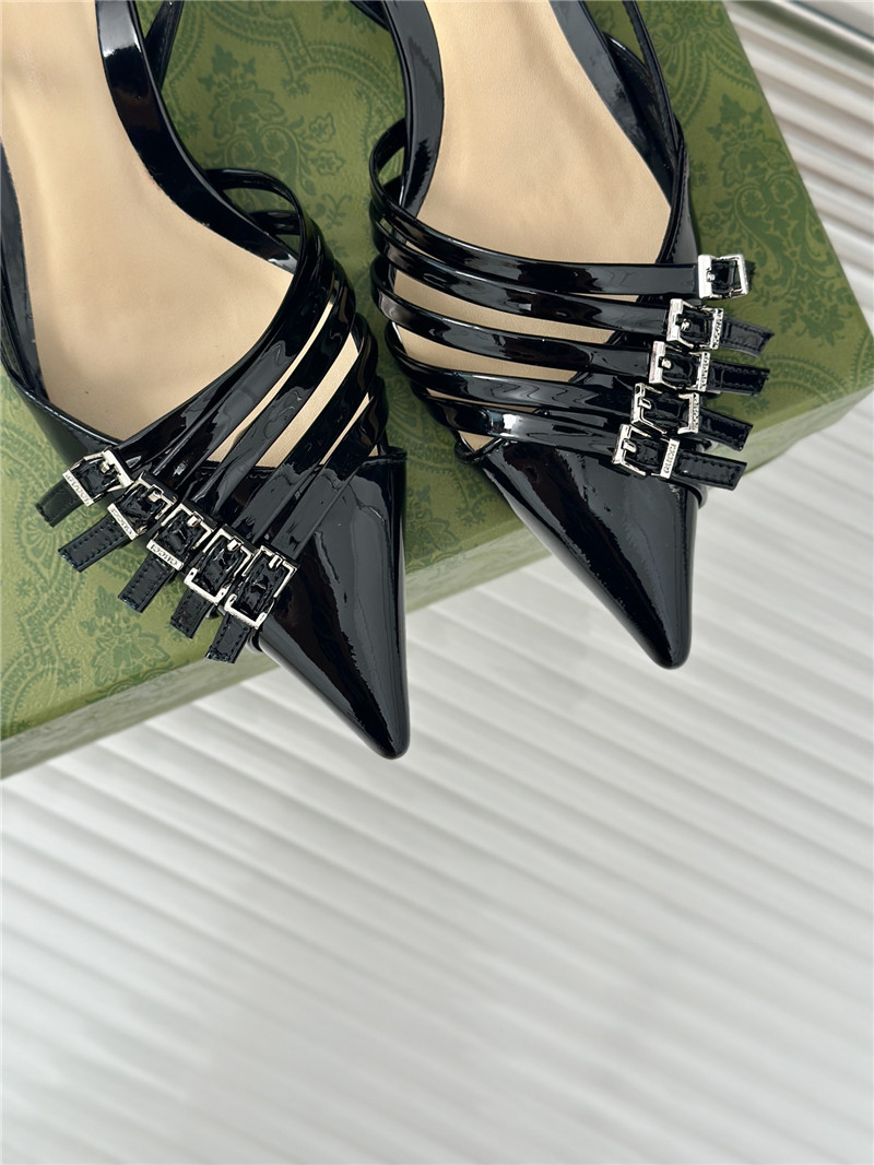Gvc*1 strappy slingback pump 65mm black leather