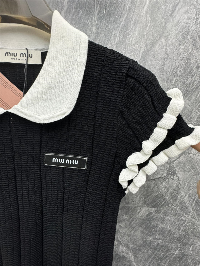 M1um1u polo short-sleeved knit top replica d&g clothing