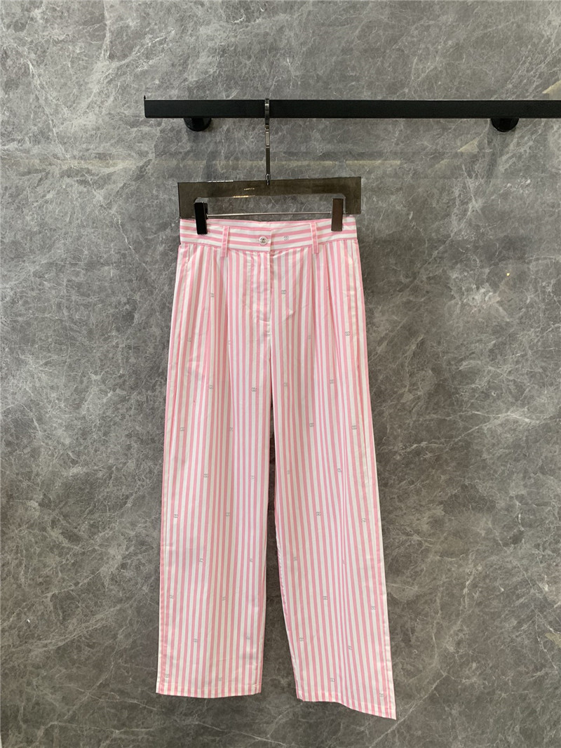 Ch**el striped wide-leg trousers replica clothes
