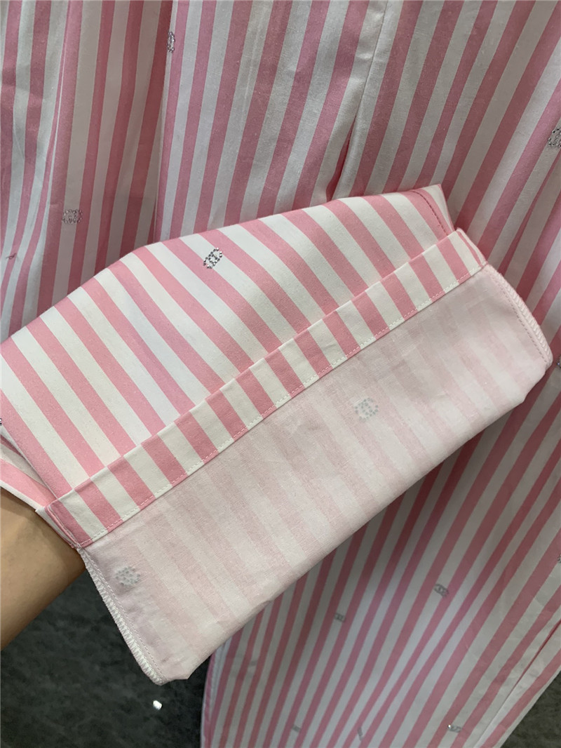 Ch**el striped wide-leg trousers replica clothes