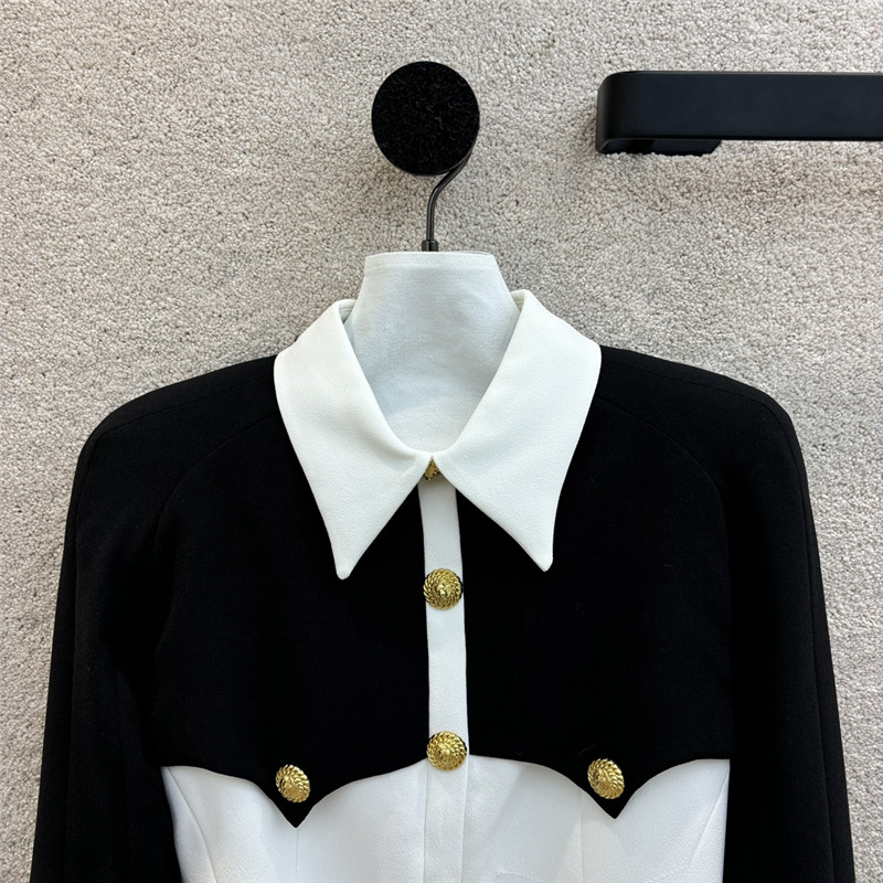 Balmain black and white contrast dress replicas clothes
