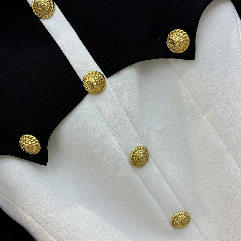 Balmain black and white contrast dress replicas clothes