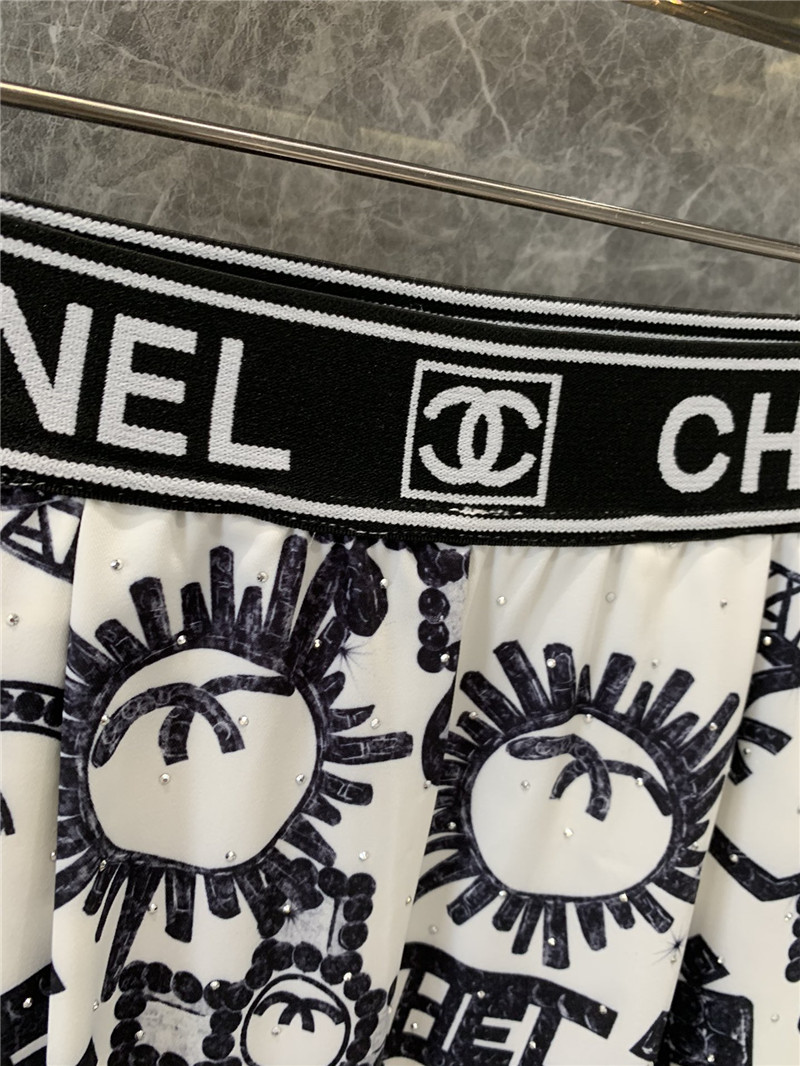 Ch**el elastic waist wide-leg pants replicas clothes