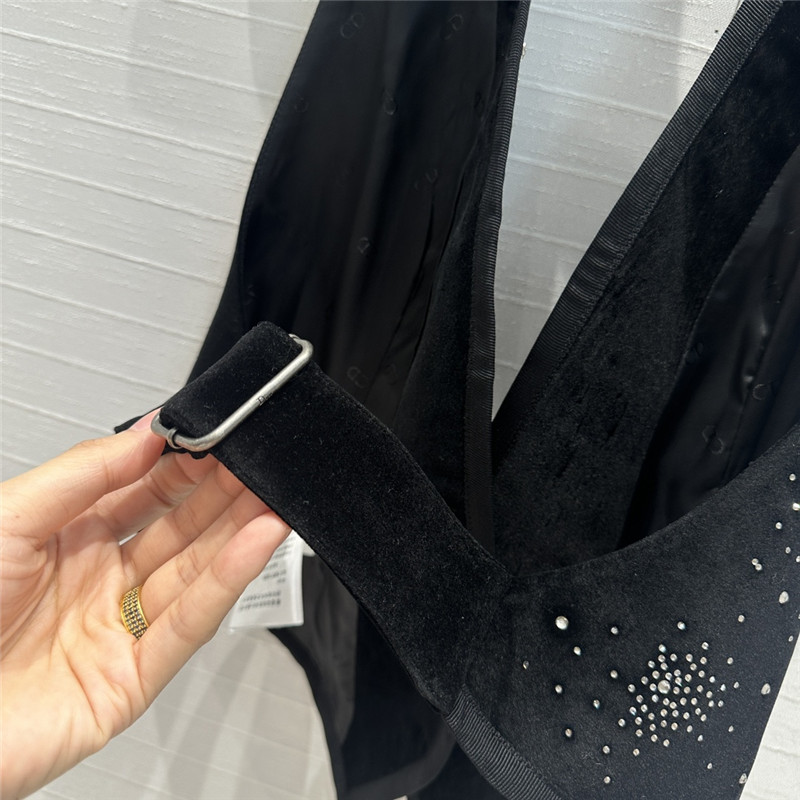 d10r hot D1am0nd velvet halter neck vest replica clothing
