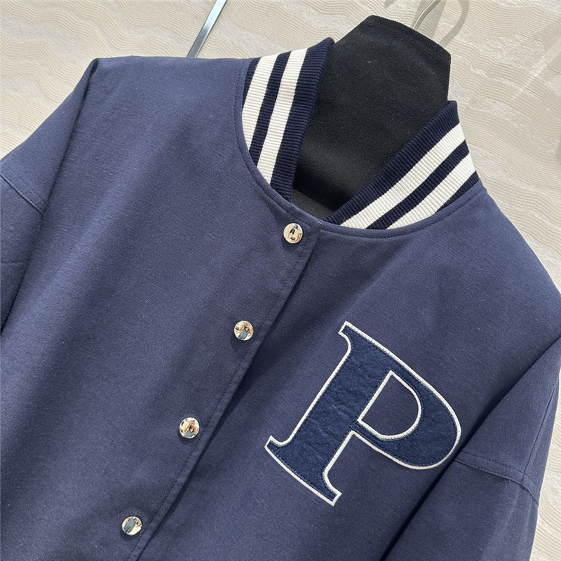 Pra*a ribbed baseball jacket replica clothing sites