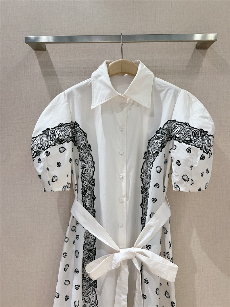 Chloé puff sleeve lapel dress replica designer clothes