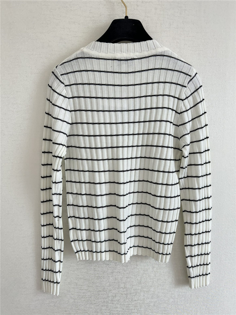 Ch**el used 5-shaped striped long-sleeved replica clothing