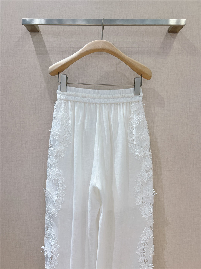 zimm white lace floral trousers replica clothing