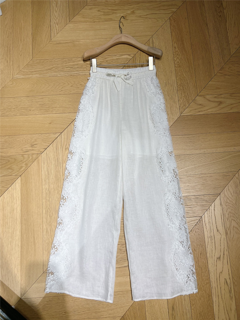 zimm white lace floral trousers replica clothing