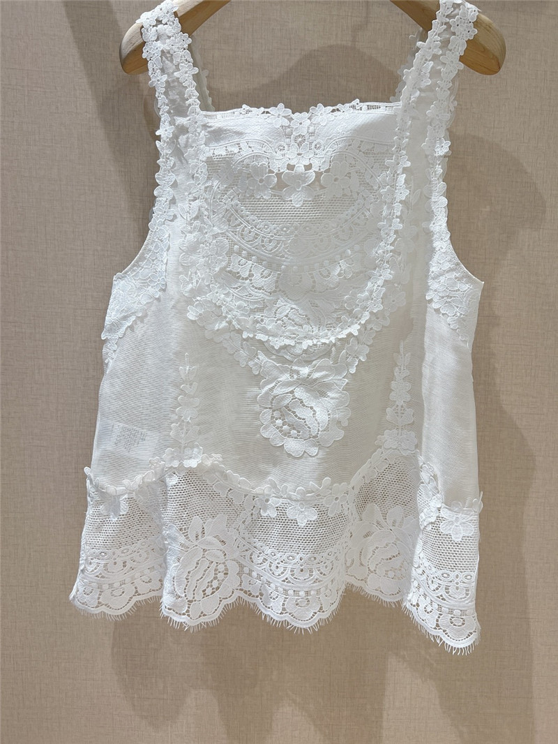 Zimm lace panelled sleeveless vest replica clothing
