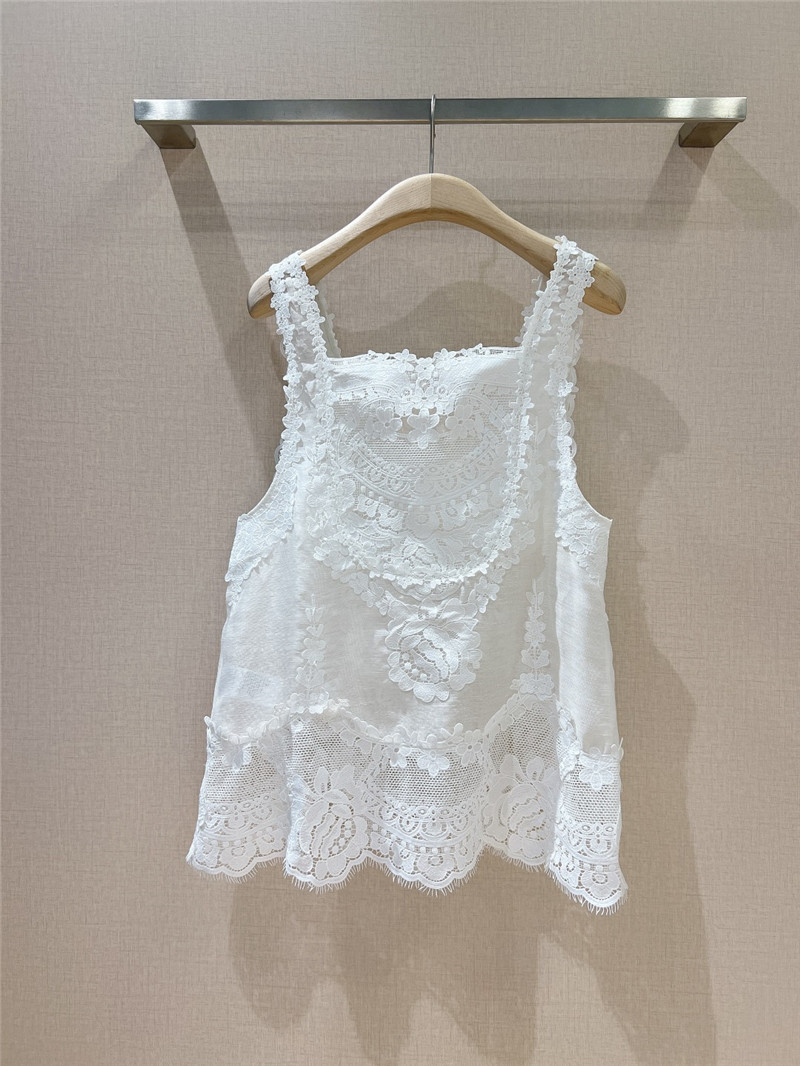 Zimm lace panelled sleeveless vest replica clothing