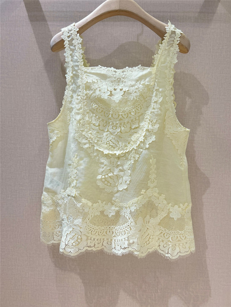 Zimm lace panelled sleeveless vest replica clothing