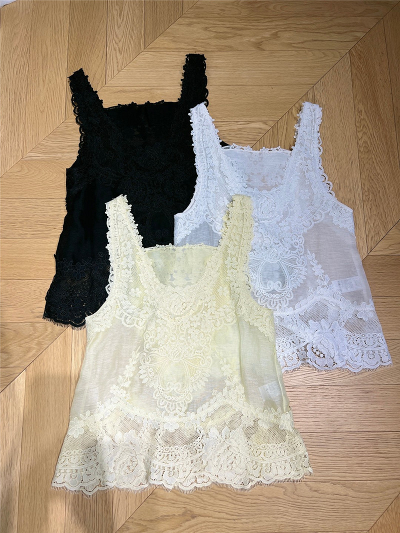 Zimm lace panelled sleeveless vest replica clothing