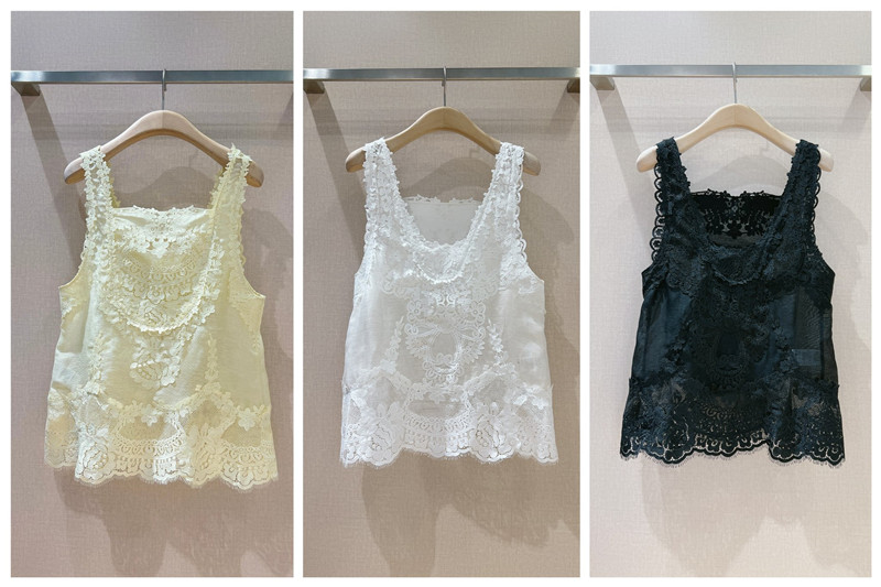 Zimm lace panelled sleeveless vest replica clothing