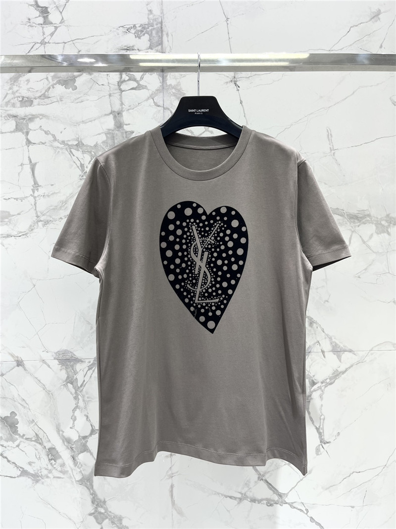 Y51 heart flocked cotton short sleeves replica d&g clothing