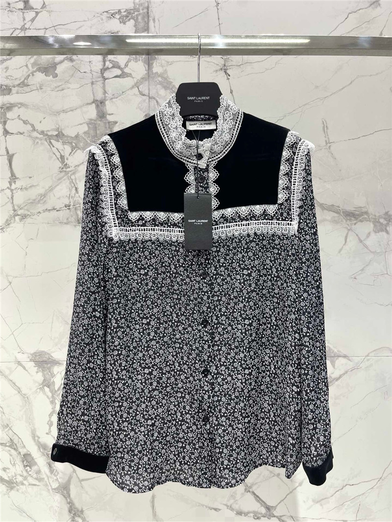 Y51 silk and velvet shirt replica designer clothes