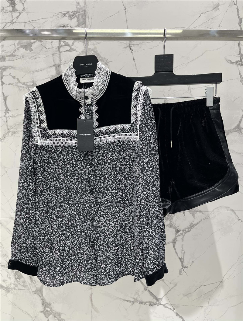 Y51 silk and velvet shirt replica designer clothes