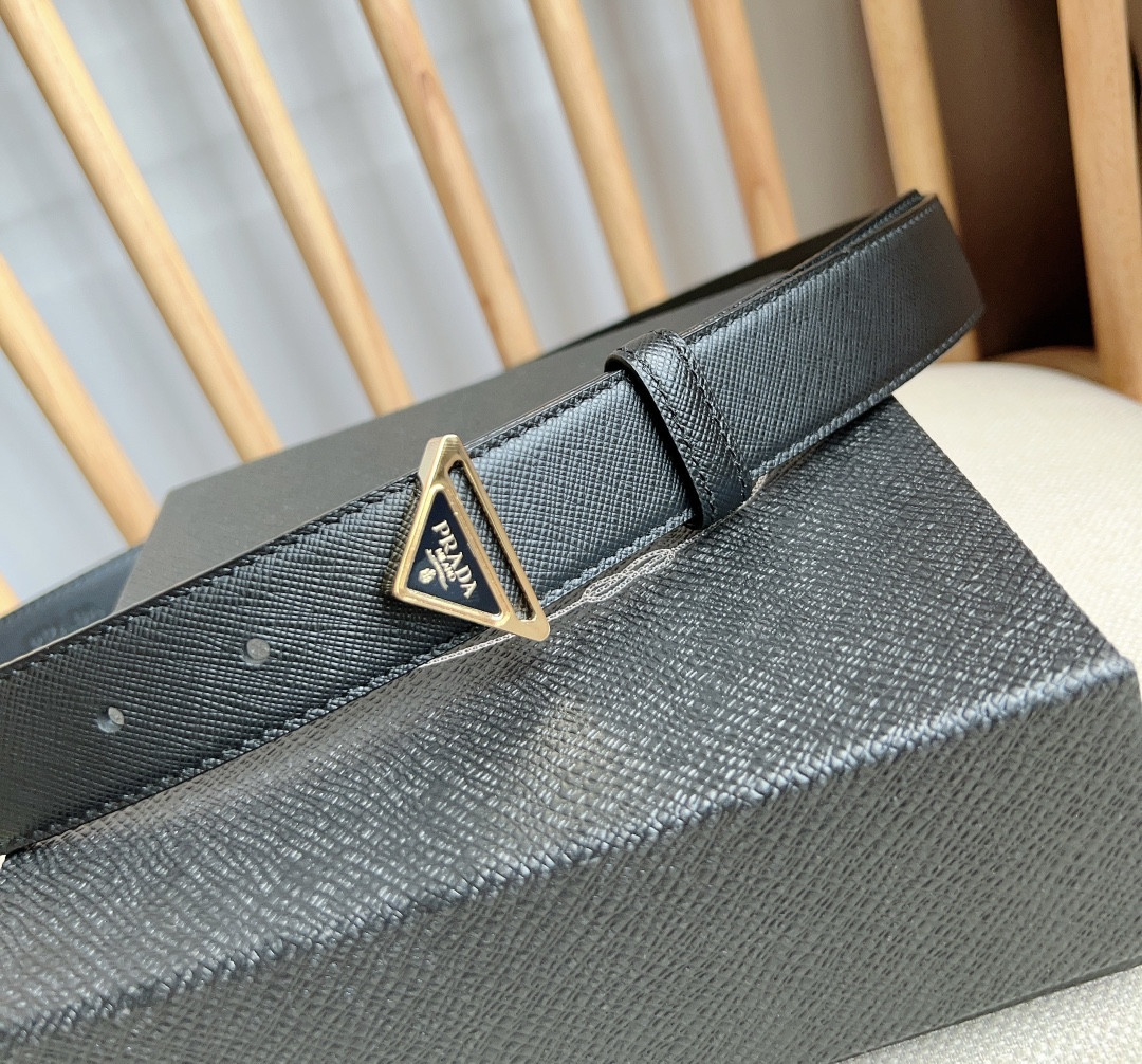 Pra*a triangle logo outline belt