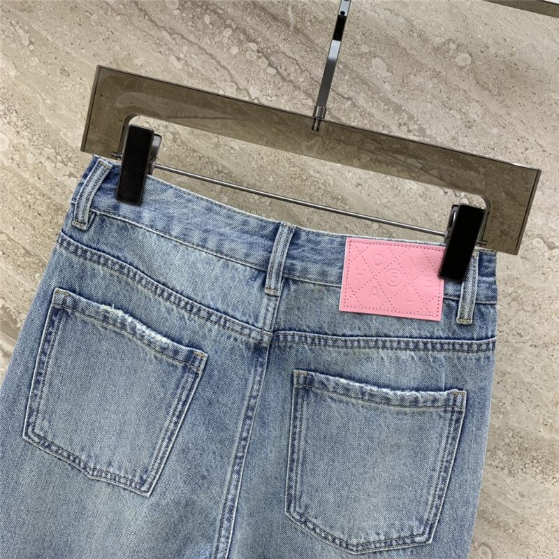 ch**el hot D1am0nd print straight jeans replicas clothes