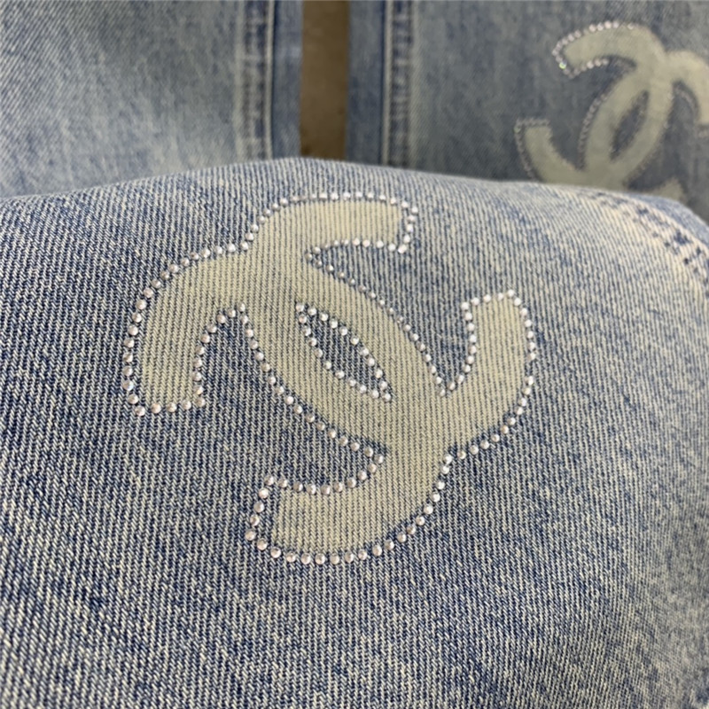 ch**el hot D1am0nd print straight jeans replicas clothes
