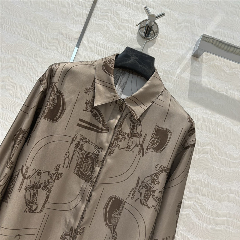 H**me5 chain and rope print silk shirt replicas clothes