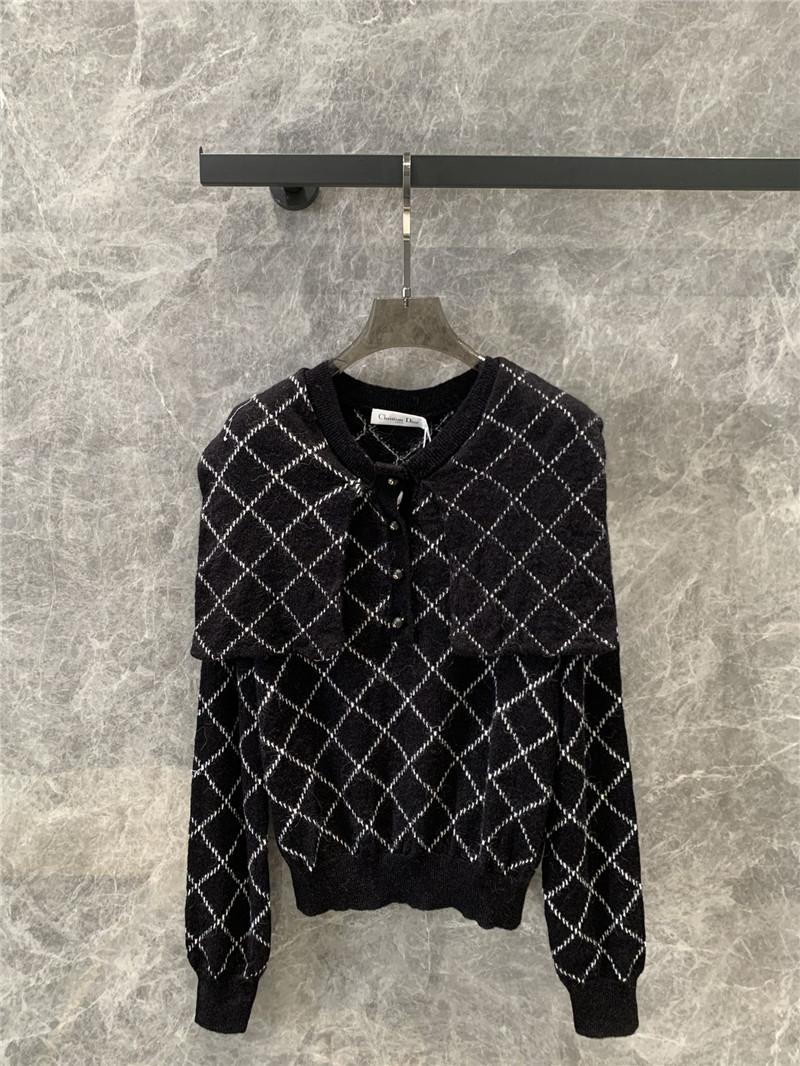 d10r D1am0nd jacquard knitted long-sleeved sweater replica clothes