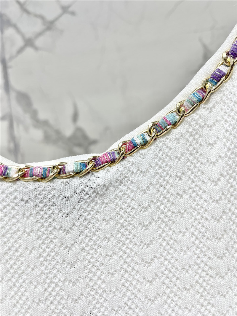 Ch**el double c color chain knitted camisole replica clothes
