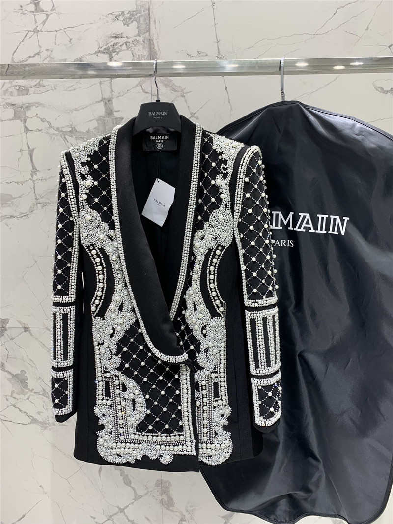 Balmain heavy pearl suit jacket replica d&g clothing