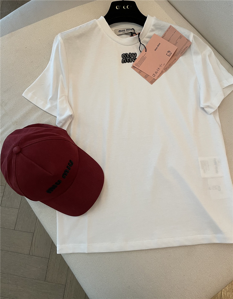 M1um1u beaded short sleeve replica clothing sites