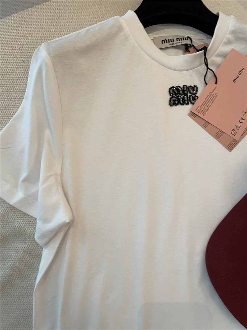 M1um1u beaded short sleeve replica clothing sites