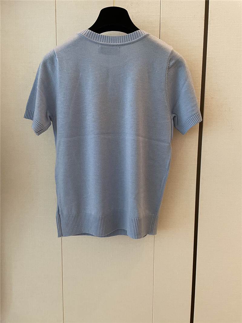 M1um1u logo short-sleeved sweater replica d&g clothing