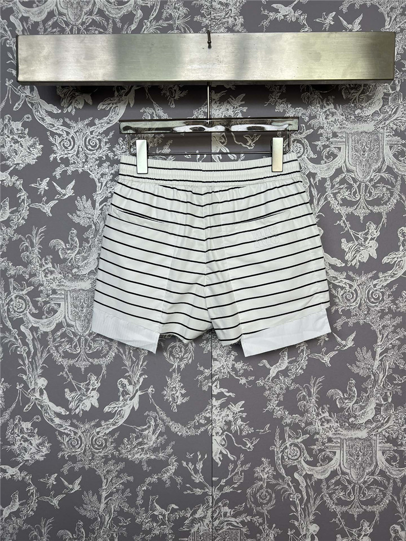 M1um1u black and white striped drawstring shorts replica clothes