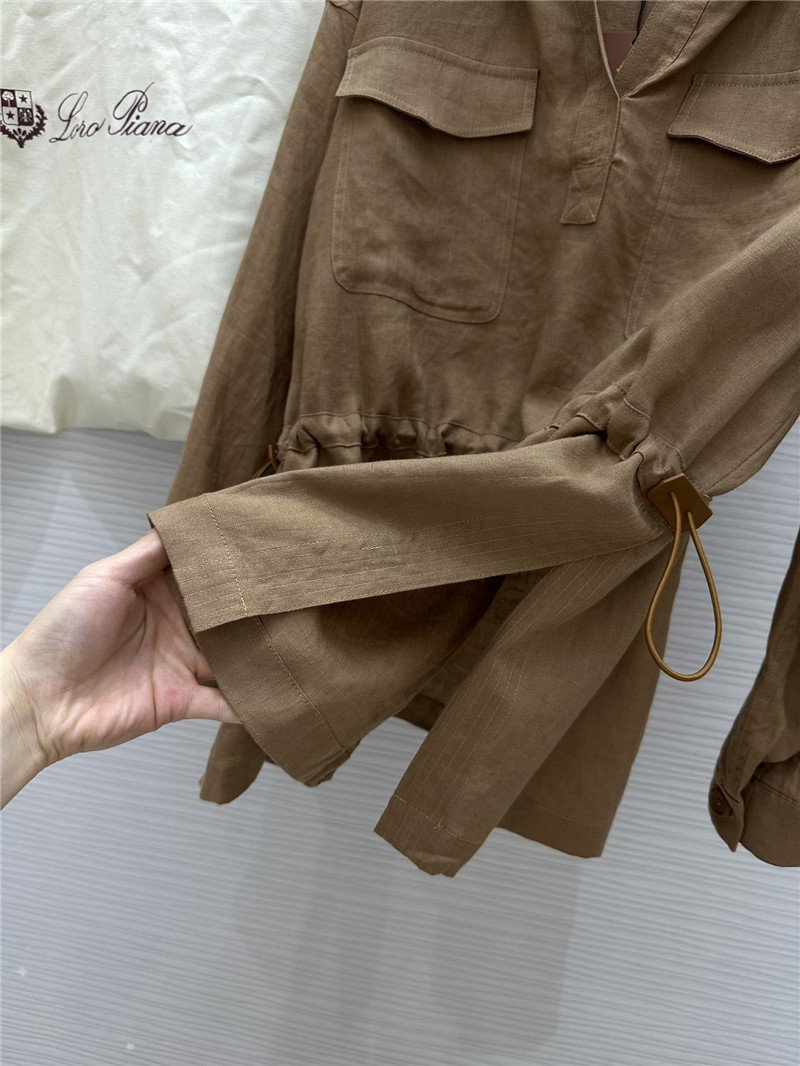 L0r0 P1ana hooded cotton and linen sweater dress replica clothes