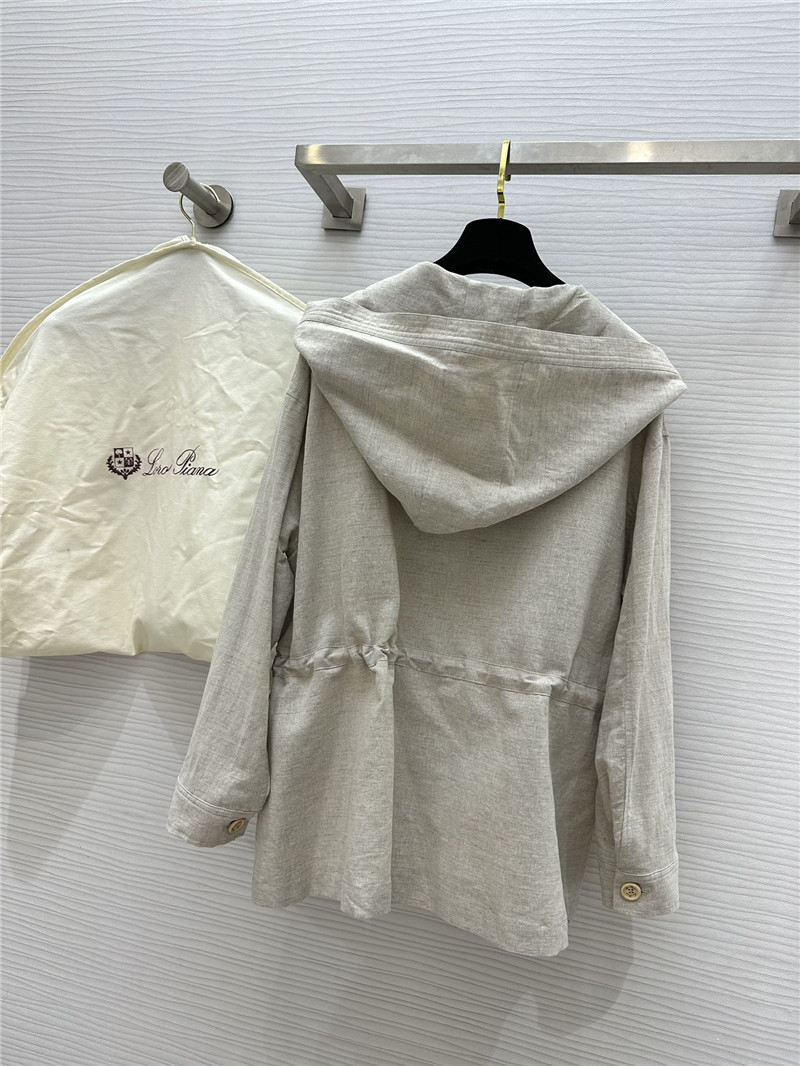 L0r0 P1ana hooded cotton and linen sweater dress replica clothes
