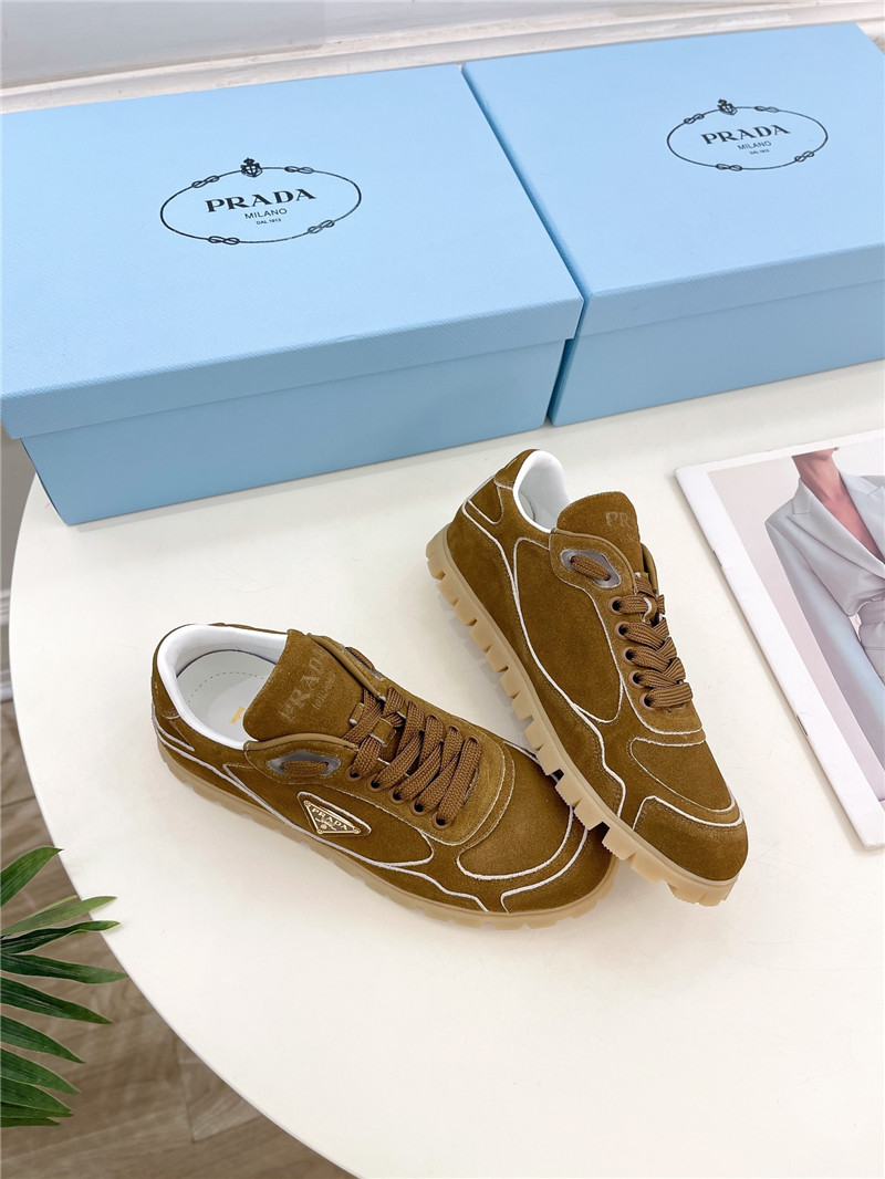 Pra*a faded suede sneakers brown