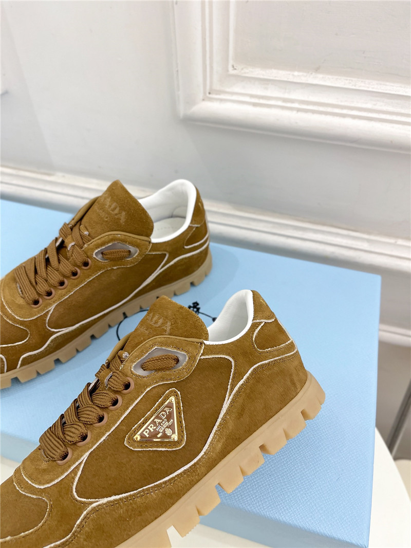 Pra*a faded suede sneakers brown